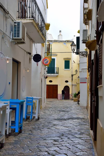 Historic Buildings Center Gallipoli Italy — Stockfoto