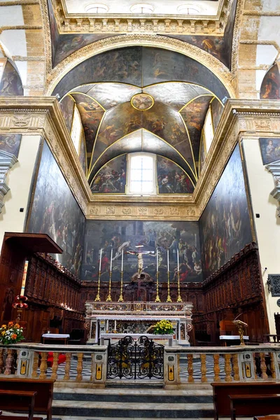 Interior Basilica Cathedral Agata 17Th Century May 2018 Gallipoli Salento — Stockfoto