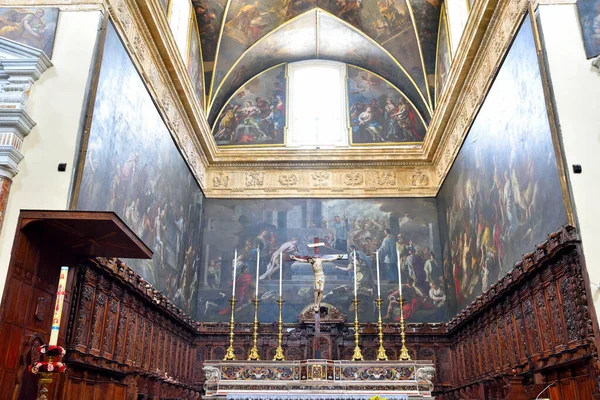 Interior Basilica Cathedral Agata 17Th Century May 2018 Gallipoli Salento — Φωτογραφία Αρχείου