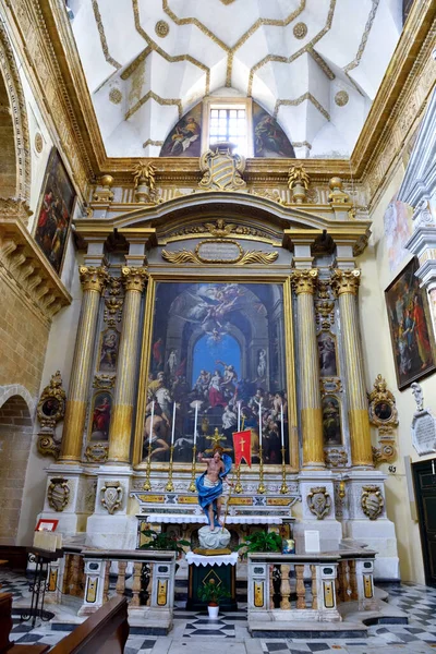 Interior Basilica Cathedral Agata 17Th Century May 2018 Gallipoli Salento — Φωτογραφία Αρχείου