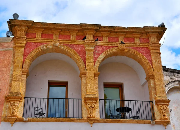 Varandas Características Edifícios Históricos Nardo Salento Itália — Fotografia de Stock