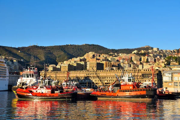 Panorama Genova Del Suo Porto — Foto Stock