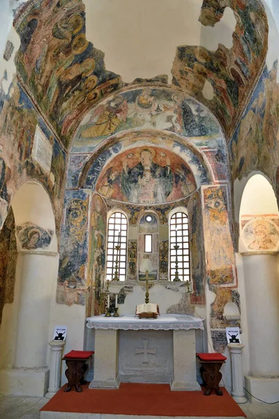 Interior Igreja Medieval Bizantina São Pedro Maio 2018 Otranto Salento — Fotografia de Stock