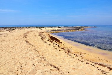 Tavşan adası (isola dei conigli o isola grande) ya da büyük ada porto sezaryeni Salento İtalya