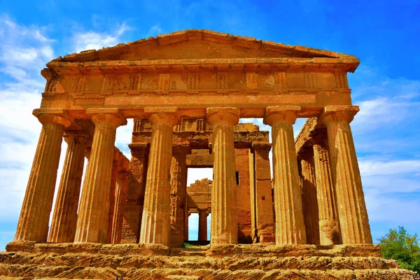 The Temple of Concordia is a Greek temple Valley of the Temples Agrigento Sicily Italy