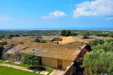 Panorama Donnafugata Kalesi 'nden görüldü, Ragusa İtalya 