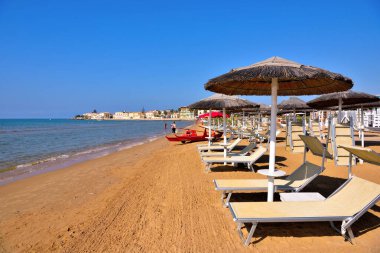 Sampieri plajı Ragusa Sicilya İtalya