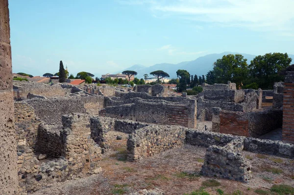 Ruinerna Den Antika Romerska Staden Pompeji Italien Förstördes Och Begravdes — Stockfoto