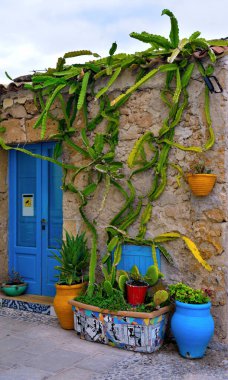 Sicilya 'nın güzel tarihi köyü Sicilya 26 Eylül 2018 Marzamemi İtalya 