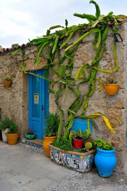 Sicilya 'nın güzel tarihi köyü Sicilya 26 Eylül 2018 Marzamemi İtalya 