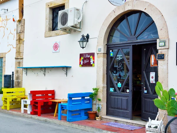 Tipik Sicilya mutfağına sahip karakteristik bir restoran. 26 2018 Marzamemi İtalya 