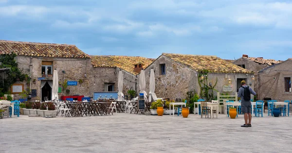 Sicilya 'nın güzel tarihi köyü Sicilya 26 Eylül 2018 Marzamemi İtalya 