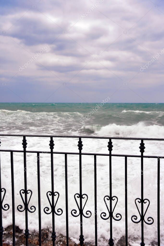 the rough sea at marzamemi Sicily Italy