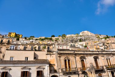 Sicilya İtalya 'nın Modica Panoraması