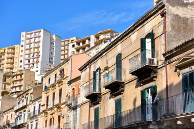 Sicilya İtalya 'nın Modica Panoraması