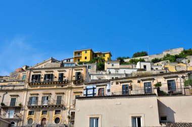 Sicilya İtalya 'nın Modica Panoraması