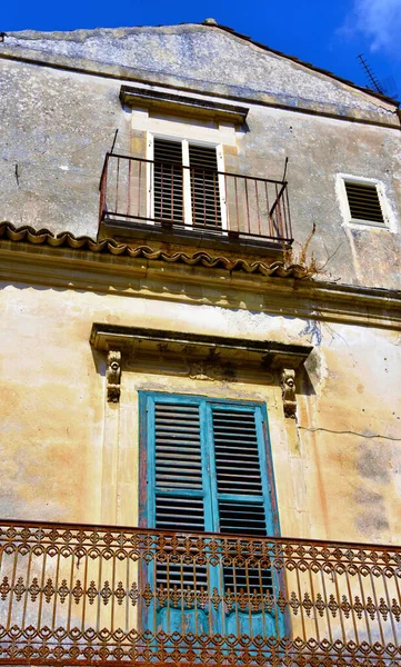 Малюнок Історичного Будинку Модіці Сицилія — стокове фото