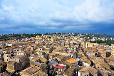 Sicilya İtalya 'nın Modica Panoraması