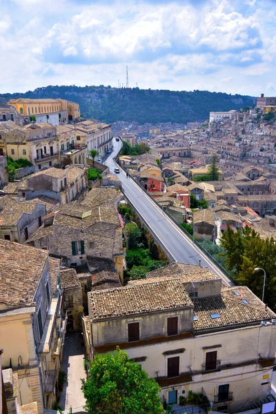 Panorama Van Het Historische Centrum Van Modica Sicilië Italië — Stockfoto