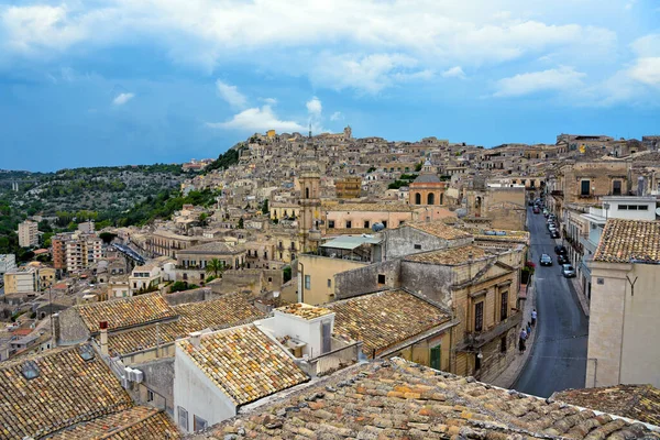 Panorama Del Centro Histórico Modica Sicilia Italia — Foto de Stock