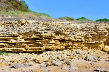 Punta Braccetto plajında gün batımı, ragusa, Sicilya, İtalya