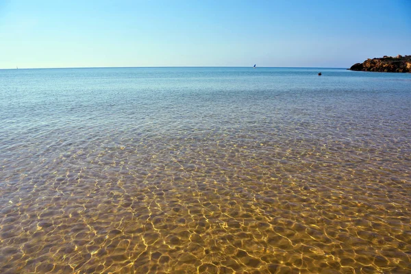 Zonsondergang Punta Braccetto Strand Ragusa Sicily Italië — Stockfoto