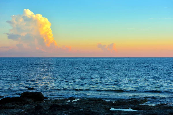 Sunset Punta Braccetto Beach Ragusa Sicily Italy — Stock Photo, Image