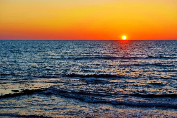 Günbatımı Deniz Punta Secca Ragusa Sicilya Talya — Stok fotoğraf