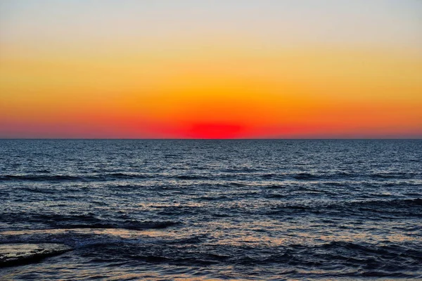 Sunset Sea Punta Secca Ragusa Sicily Italy — Stock Photo, Image