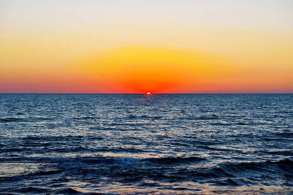 Sunset Sea Punta Secca Ragusa Sicily Italy — Stock Photo, Image