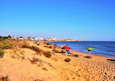Ragusa eyaletinin Casa Montalbano yakınlarındaki plaj, ünlü televizyon dizisi Sep 23 2018 Punta Secca İtalya 'nın yeridir.