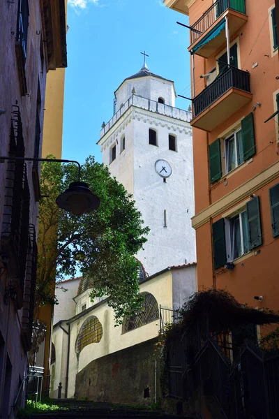 Campanario Iglesia Santa Maria Castello Genoa Italia — Foto de Stock