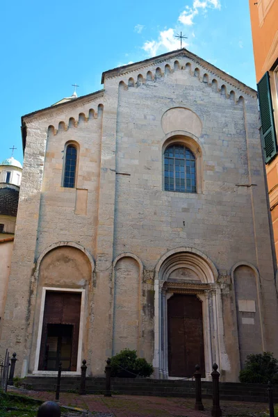 Santa Maria Castello Genoa Templom Homlokzata Olaszország — Stock Fotó
