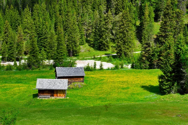 Panorama Val Funes Południowy Tyrol Włochy — Zdjęcie stockowe