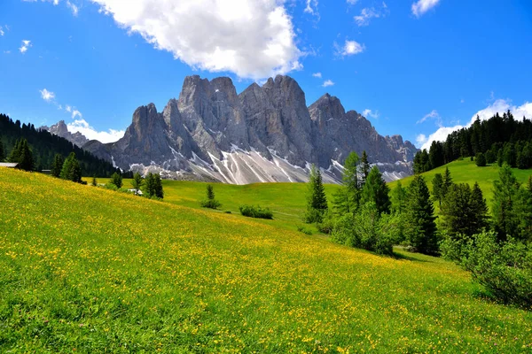 Park Naturalny Odle Puez Val Funes Dolomity Włoszech — Zdjęcie stockowe