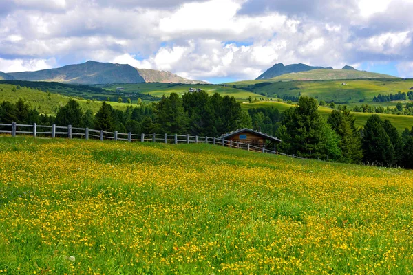 Alpe Villandro Segundo Pasto Montaña Más Grande Europa Tirol Italia — Foto de Stock