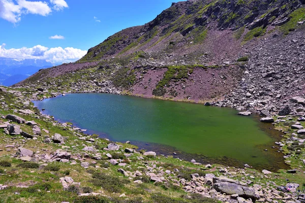 Alpe Villandro Alpské Jezero Mrtvého Jižního Tyrolska — Stock fotografie