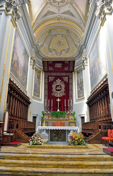 Interiören San Giovanni Battista Katedralen Byggd 1694 Senbarockstil September 2018 — Stockfoto