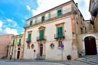 İbla 'nın tarihi merkezinde Castro Sarayı 21 Eylül 2018 Ragusa İtalya