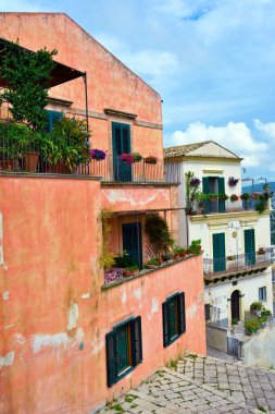 Ragusa Sicilya 'nın tarihi merkezi manzarası