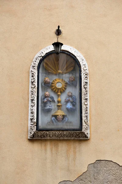 Religijny Wotum Zabytkowym Centrum Miejscowości Ragusa Włochy — Zdjęcie stockowe