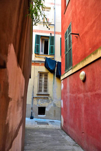 The alleys of the historic center of Genoa Italy