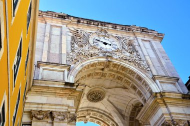 Rua Augusta Kemeri. Zafer kemeri Lizbon Portekiz.