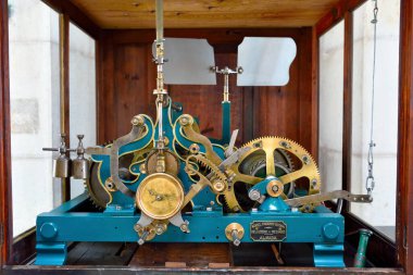 Saat mekanizması 30 Mayıs 2025 Lizbon Portekiz Arco da Rua Augusta 'da bulunmaktadır.