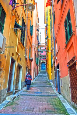 İtalya, Cenova 'nın Carmine ilçesinin sokakları