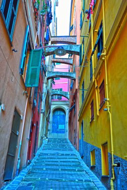 İtalya, Cenova 'nın Carmine ilçesinin sokakları
