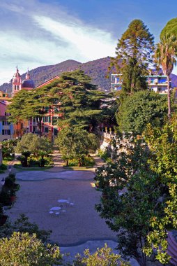 Cenova 'nın Chiavari bölgesindeki Villa Rocca Botanik Parkı