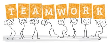 Beraberlik - ekip çalışması vektör çizim