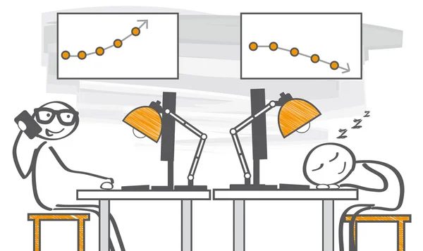 Geschäftig und faul — Stockvektor