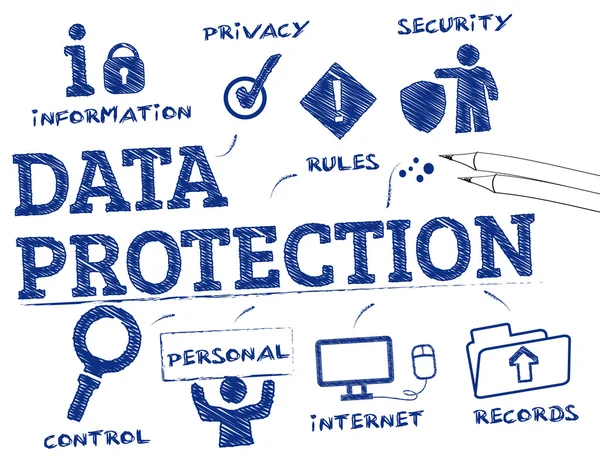 Gráfico de proteção de dados — Vetor de Stock